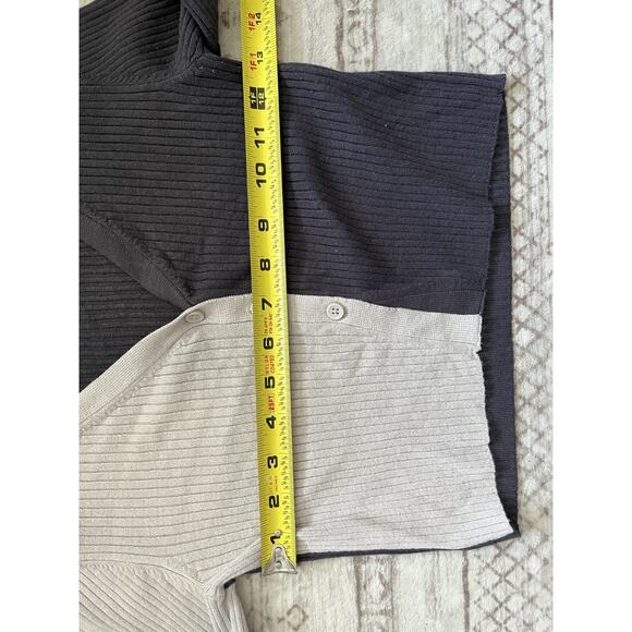 Women's Size Small Garage Colorblock Button Up Cropped Long Sleeve Purple Beige - Picture 6 of 6